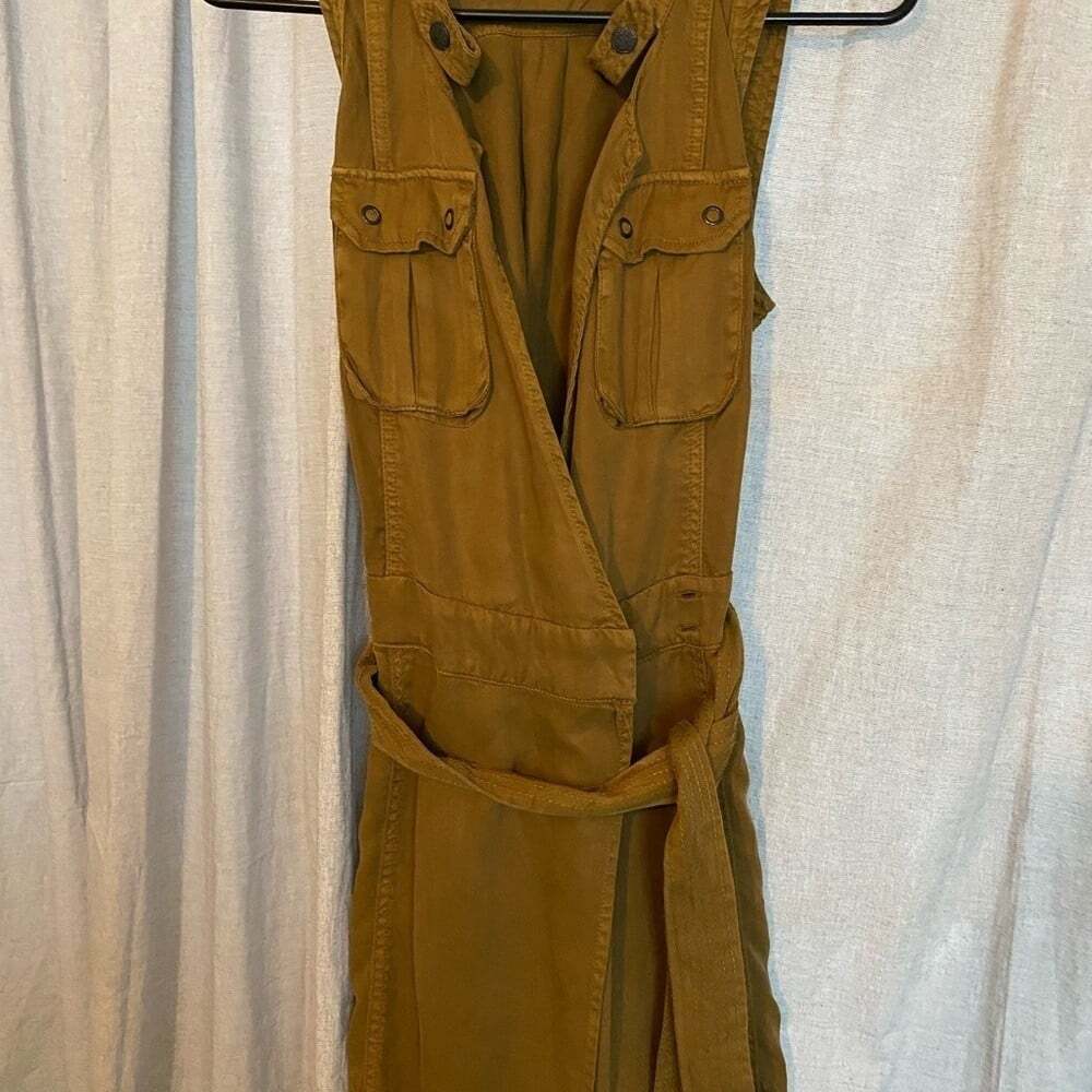 Free People Green Utility Vest with Belt